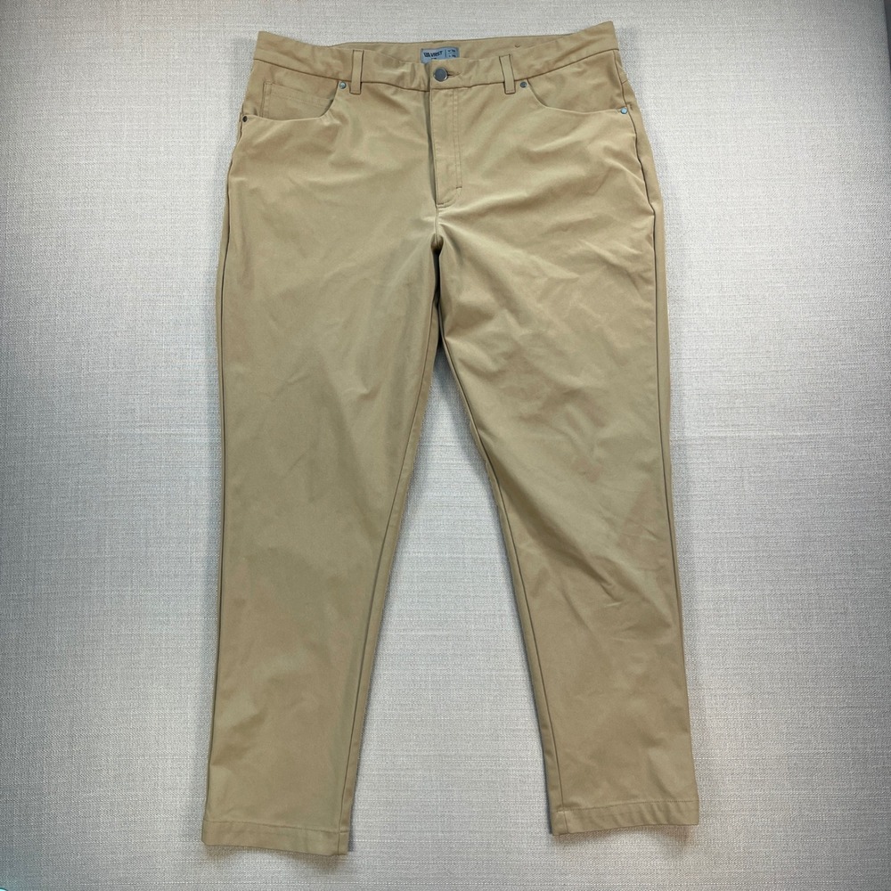 VRST Slim Fit Commuter Pants Mens 38x30 Khaki Tan Technical Stretch Chino - Picture 2 of 6